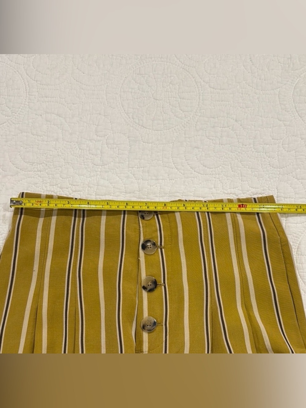 Zara Yellow Striped Wide-Leg Pants - Picture 3 of 3
